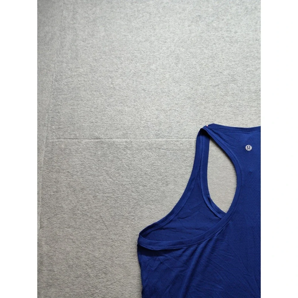 Lululemon‎ Women Athletic Tank Top 14 Blue Racerback Scoop Neck Gym Performance